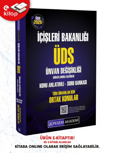 2026 ÜDS İçişleri Bakanlığı Ünvan Değişikliği Sınavlarına Hazırlık Konu Anlatımlı Soru Bankası Tüm Ünvanlar İçin Ortak Konular E-Kitap