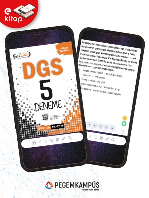 2027 DGS Tamamı Çözümlü 5 Deneme E-Kitap
