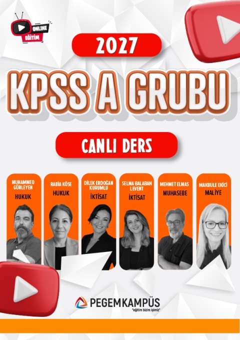 2027 KPSS Genel Yetenek Genel Kültür + A Grubu Canlı Dersler + Ders İzleme Defteri + Soru Bankası