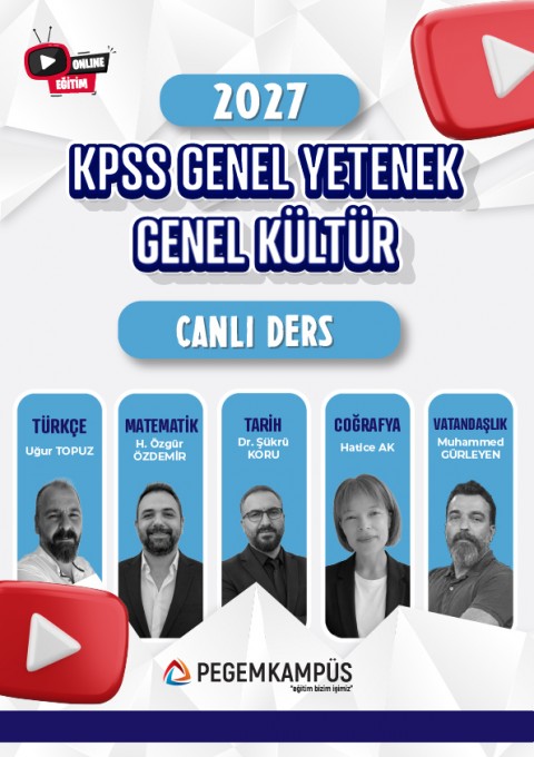 2027 KPSS Lisans Genel Yetenek Genel Kültür Canlı Ders + Ders İzleme Defteri + Soru Bankası