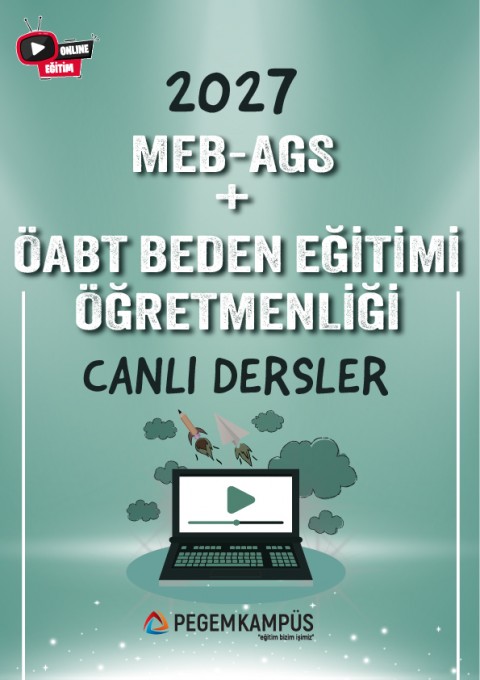2027 MEB-AGS + ÖABT Beden Eğitimi Öğretmenliği Canlı Dersler + Ders İzleme Defteri + Soru Bankası
