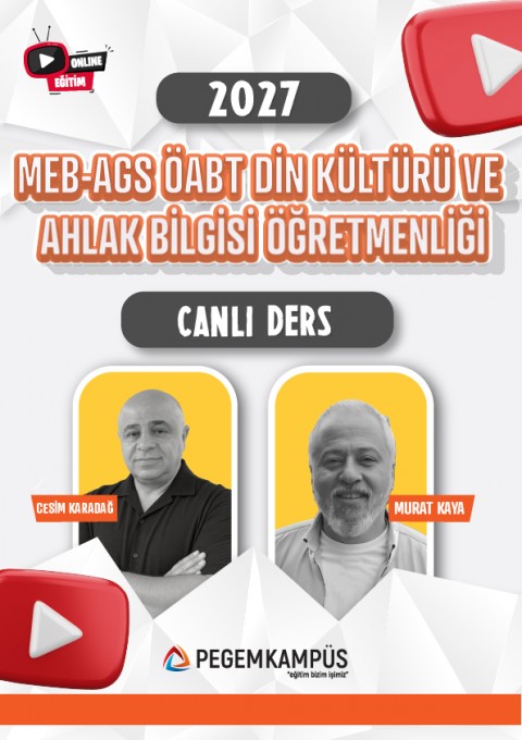 2027 MEB-AGS ÖABT Din Kültürü ve Ahlak Bilgisi Öğretmenliği Canlı Ders + Ders İzleme Defteri + Soru Bankası