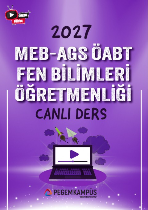 2027 MEB-AGS ÖABT Fen Bilimleri Öğretmenliği Canlı Ders + Ders İzleme Defteri + Soru Bankası