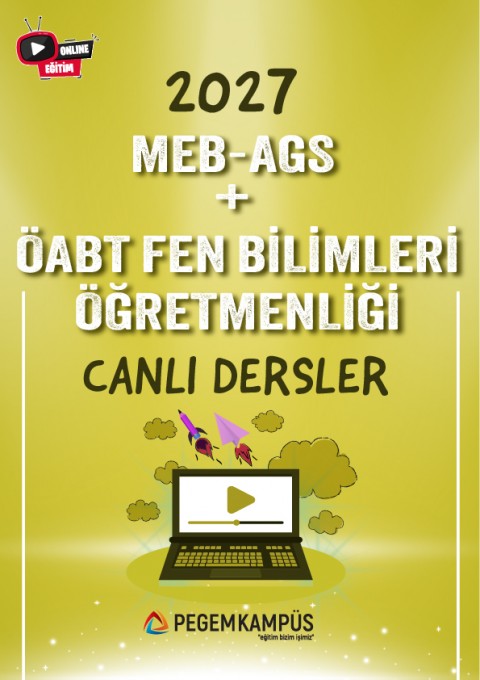 2027 MEB-AGS + ÖABT Fen Bilimleri Öğretmenliği Canlı Dersler + Ders İzleme Defteri + Soru Bankası