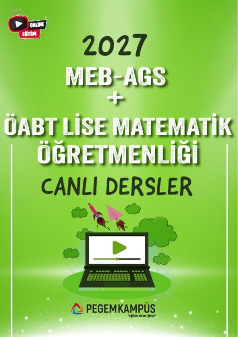 2027 MEB-AGS + ÖABT Lise Matematik Öğretmenliği Canlı Dersler + Ders İzleme Defteri + Soru Bankası