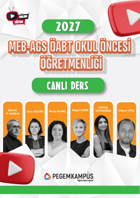 2027 MEB-AGS ÖABT Okul Öncesi Öğretmenliği Canlı Ders + Ders İzleme Defteri + Soru Bankası