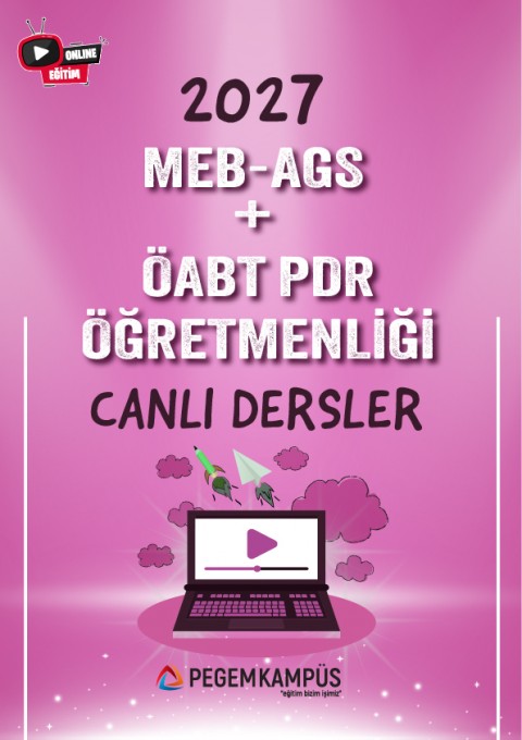 2027 MEB-AGS + ÖABT PDR Öğretmenliği Canlı Dersler + Ders İzleme Defteri + Soru Bankası