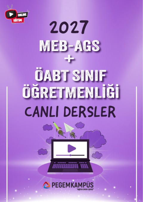 2027 MEB-AGS + ÖABT Sınıf Öğretmenliği Canlı Dersler + Ders İzleme Defteri + Soru Bankası