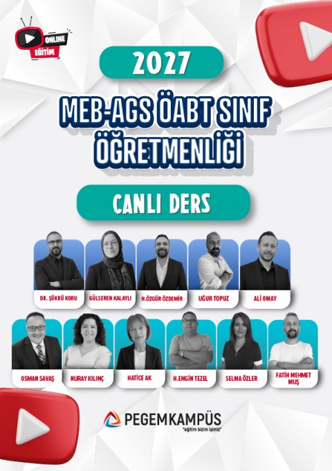 2027 MEB-AGS + ÖABT Sınıf Öğretmenliği Canlı Dersler + Ders İzleme Defteri + Soru Bankası
