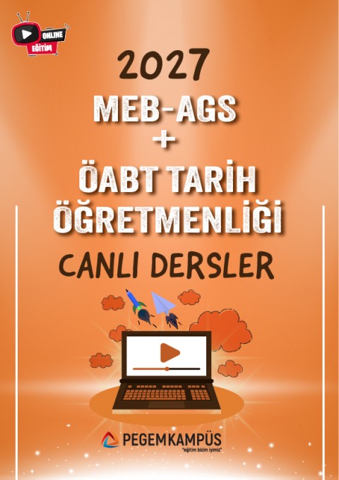 2027 MEB-AGS + ÖABT Tarih Öğretmenliği Canlı Dersler + Ders İzleme Defteri + Soru Bankası