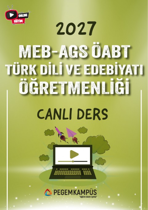 2027 MEB-AGS ÖABT Türk Dili ve Edebiyatı Öğretmenliği Canlı Ders + Ders İzleme Defteri + Soru Bankas