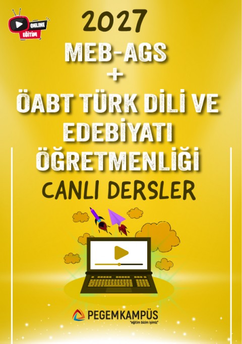 2027 MEB-AGS + ÖABT Türk Dili ve Edebiyatı Öğretmenliği Canlı Dersler + Ders İzleme Defteri + Soru Bankası