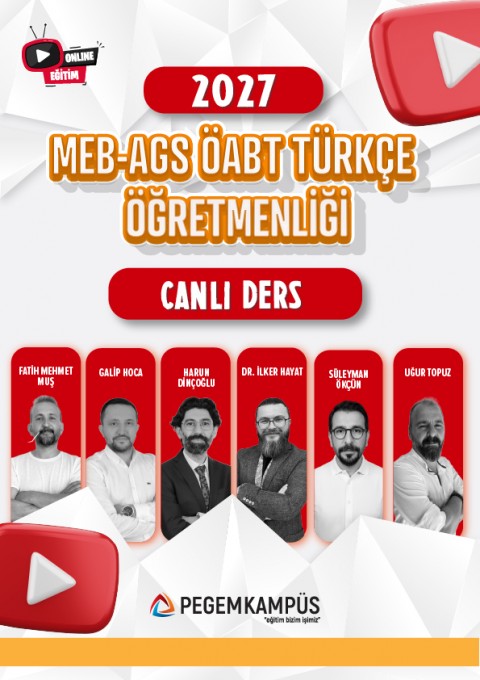 2027 MEB-AGS + ÖABT Türkçe Öğretmenliği Canlı Dersler + Ders İzleme Defteri + Soru Bankası