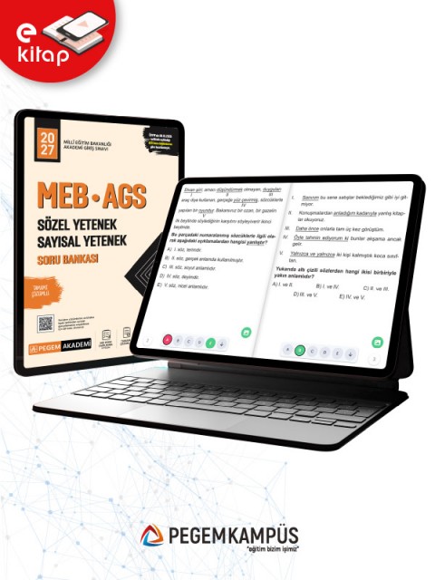 2027 MEB-AGS Sözel Yetenek-Sayısal Yetenek Tamamı Çözümlü E-Soru Bankası