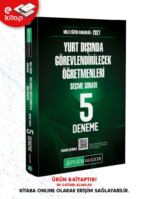 2027 MEB Yurt Dışında Görevlendirilecek Öğretmenleri Seçme Sınavı 5 Deneme E-Kitap