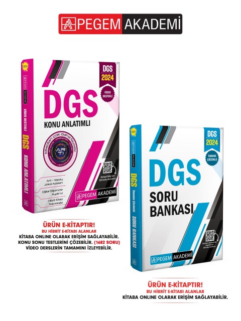 E-KİTAP 2024 DGS Konu + Soru Seti (2 Kitap)