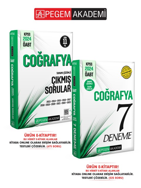 E-KİTAP 2024 KPSS ÖABT Coğrafya Öğretmenliği Tamamı Çözümlü Deneme + Son 11 Yıl Çıkmış Sorular Seti (2 Kitap)