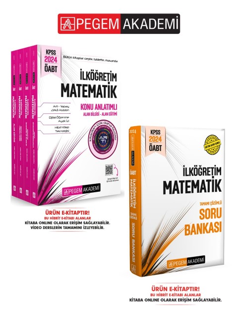 E-KİTAP 2024 KPSS ÖABT  İlköğretim Matematik Konu Anlatımlı ve 2024İlköğretim Matematik Tamamı Çözümlü Soru Bankası Seti (2 Kitap)