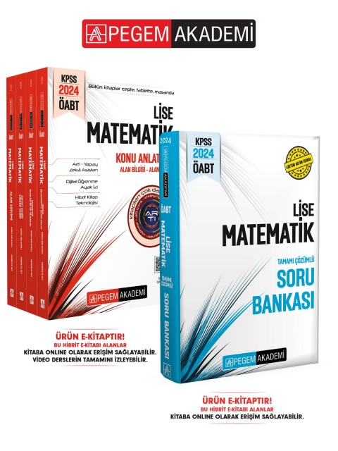 E-KİTAP 2024 KPSS ÖABT  Lise Matematik Konu Anlatımlı ve 2024 Lise Matematik Tamamı Çözümlü Soru Bankası Seti (2 Kitap)