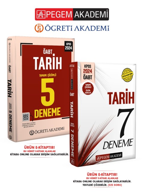 E-KİTAP 2024 KPSS ÖABT Tarih Öğretmenliği Deneme Seti (Öğreti 5 Deneme-E-KİTAP 7 Deneme)