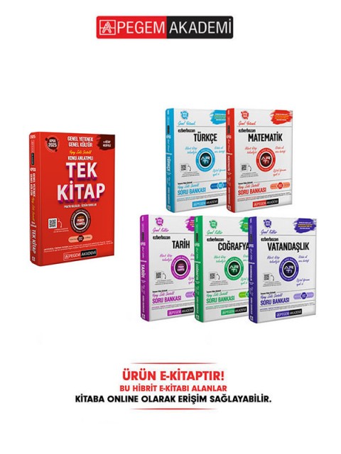 E-KİTAP 2025 KPSS Genel Yetenek Genel Kültür Konu Anlatımlı Tek Kitap + E-KİTAP 2025 Ezberbozan KPSS Genel Yetenek Genel Kültür Soru Bankası Seti