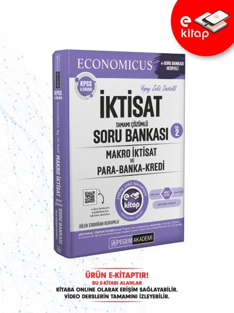 KPSS A Grubu Economicus Makro İktisat ve Para-Banka-Kredi (Cilt 2) Tamamı Çözümlü E-Soru Bankası