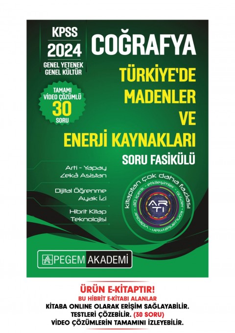 KPSS Coğrafya - Türkiye'de Madenler ve Enerji Kaynakları Soru Fasikülü