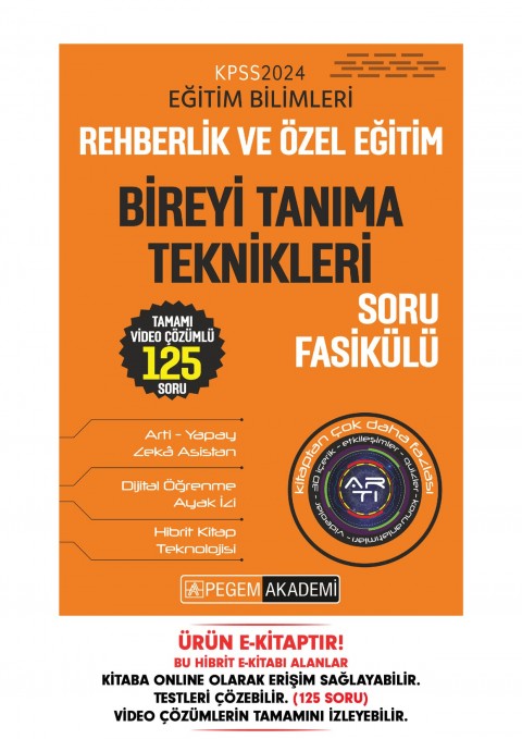 KPSS Eğitim Bilimleri Rehberlik ve Özel Eğitim - Bireyi Tanıma Teknikleri Soru Fasikülü