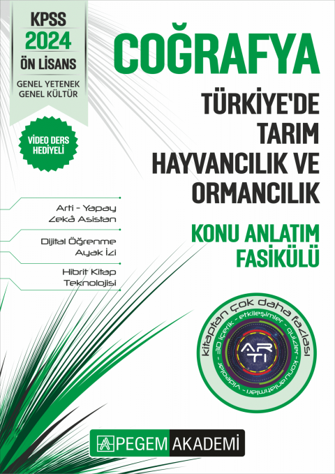 KPSS Ön Lisans Coğrafya -Türkiye'de Tarım - Hayvancılık ve Ormancılık Konu Fasikülü