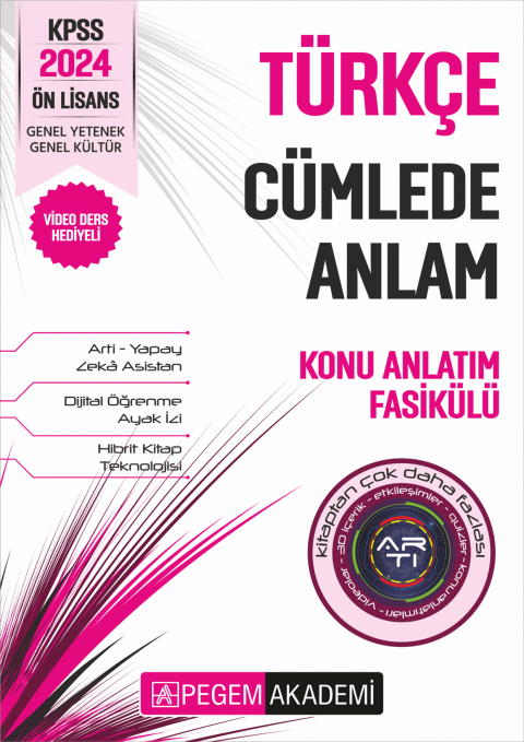 KPSS Ön Lisans Türkçe - Cümlede Anlam Konu Fasikülü