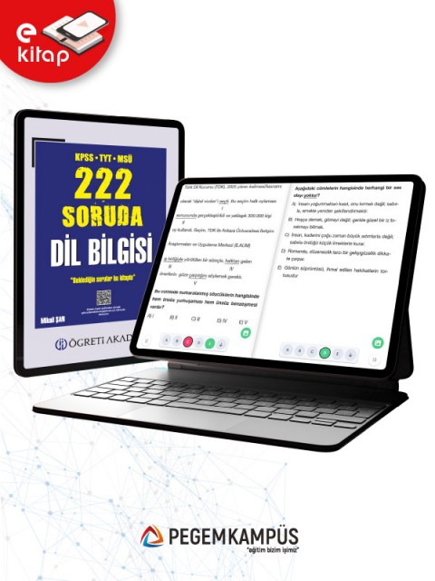 KPSS-TYT-MSÜ 222 Soruda Dil Bilgisi Tamamı Çözümlü Özgün Sorular E-Kitap