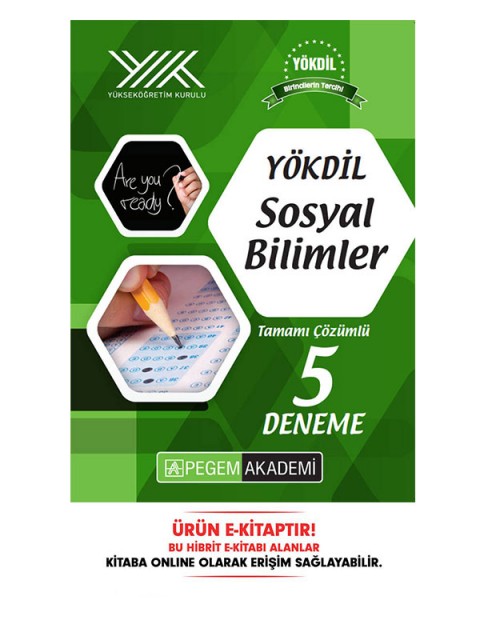 YÖKDİL Sosyal Bilimler Tamamı Çözümlü 5 Deneme E-Kitap